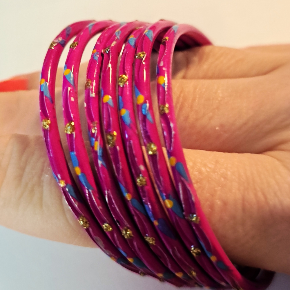 Pink and Gold Young Girl's Bangles